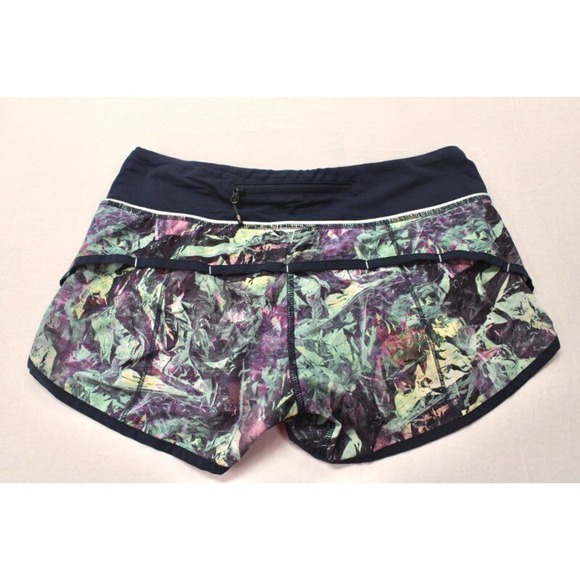 Lululemon Run Speed Short Vented Running Shorts size 4 Lined Iridescent Multi - Picture 2 of 11